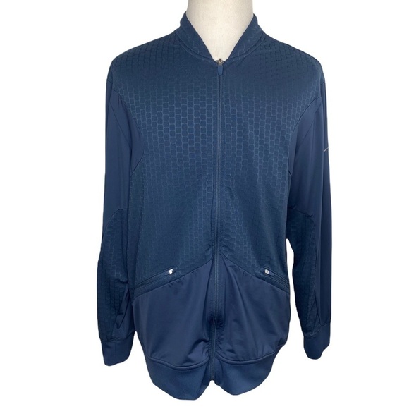 Nike Golf Tour Performance Dri-fit Textured Print Full Zip Jacket - Picture 1 of 11